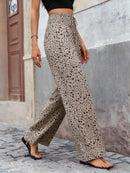 Women's Wide Leg Pants Boho Ditsy Floral Pants Elastic High Waist Loose Spring Summer Beach Vacation Casual Fashion Trousers