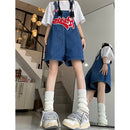 Short Jeans Feminino Kawaii com Bordado e Perna Larga - Y2K Streetwear