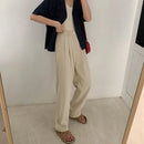 High Waist Women Suit Pants Fall Straight Office Ladies Korean Fashion Trousers Casual Button Loose Female Black Pants New 2024