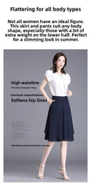 High Waist Wide Leg Pants Women Summer Loose Thin Chiffon Five-Quarter Length Anti-Light Skirt Trendy Casual Trousers