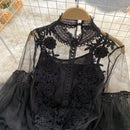 lace puff long sleeve blouse vintage fashion blouses elegant femme blusas korean woman tops women shirts clothing dropshipping