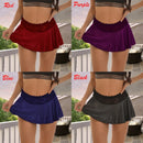 Sexy Mini Pleated Skirts for Women Lace Skirt Fashion High Waist Summer Skirt Girls A-Line Stretchy Miniskirt