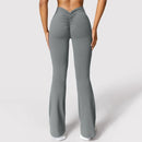 Yoga Flare Pants Women Sexy V-Cut Waist Butt Liftting Fitness Leggings Comfort Gym Running Fashion High Waist Slim Leggings
