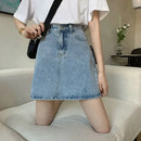 Saia Jeans Feminina Mini com Cintura Alta - Sexy Y2K Verão