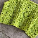 Women Crochet Sleeveless Crop for Tank Top Retro Knit Plaid Square Neck Sweater 6XDA