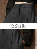 Wide Leg Pants Women Full Length High Waist Baggy Casual Solid Minimalist Pantalones De Mujer Thin Elegant Ropa Vintage Ladies