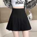 Women Pleated Skirt High Waist  A-Line Mini Skirt School Girl JK Uniform Skirt Skater Skirt Tennis Skirt White Plus Size