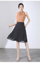 High Waist Wide Leg Pants Women Summer Loose Thin Chiffon Five-Quarter Length Anti-Light Skirt Trendy Casual Trousers