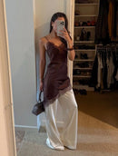 Vestido Mini Feminino com Renda e Alças Finas - Irregular Costas Abertas Fenda Sexy Festa