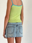 New Womens Denim Mini Skirts Low Waist Raw Hem Casual Fashion Jean Skirts For Summer Club Street Style S-2XL