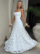Vestido Longo Feminino Maxi com Alças Finas e Amarrão - Sexy Ombro Frio Festa Clube