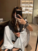 Elegant White Wide Leg Pants Women Fashion Streetwear Linen Black Baggy Pants Summer Korean High Waist Casual Straight Trousers