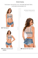 Short Jeans Feminino Mini com Cintura Baixa e Rasgos - Streetwear Verão