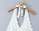 Vestido Halter Mini Feminino com Renda e Poá - Elegante, Sexy, Costas Abertas - Verão 2025