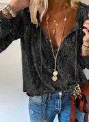 2026 Women's Fashion Solid Color Lace Long Sleeve Shirt Loose Slim Fit Versatile Elegant Office Commute Casual Pullover Blouse