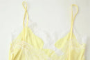 Vestido Mini Feminino com Renda e Alças Finas - Irregular Costas Abertas Fenda Sexy Festa
