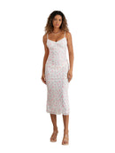 Vestido Feminino Floral sem Manga com Alças Finas - Festa Coquetel Praia