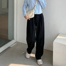 High Waist Women Suit Pants Fall Straight Office Ladies Korean Fashion Trousers Casual Button Loose Female Black Pants New