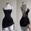 Vestido Mini Bodycon de Cetim com Costas Abertas - Balada Y2K
