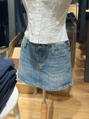 Saia Jeans Feminina Mini Vintage Americana com Cintura Alta - Casual Streetwear