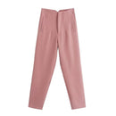 MUJER Office Wear High waist Pants for Women Formal Pants Office outfits Pencil Trousers Black Pink White Fashion Ladies Pants