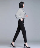 White Pants Women Elastic High-waisted Haren Pants Fashion Wild Professional Suit Pants Office Ladies Trousers Black Khaki Pants