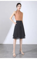 High Waist Wide Leg Pants Women Summer Loose Thin Chiffon Five-Quarter Length Anti-Light Skirt Trendy Casual Trousers