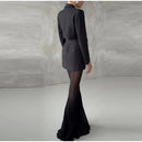 Women Pleated Elastic High Waist Fashion Evening Party Trousers See Through Mesh Pleated Flare Pants 2025 Summer Gown Chic Pants