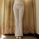 High Sweet Sexy Elastic Tight Transparent Flare Pants Women Thin Skinny Slim Hip Thin Hot Korean Women Trousers J8JT