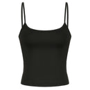 Summer Casual Sleeveless Spaghetti Strap Top Women Harajuku All-match Cropped Tops y2k Vintage Clothing