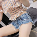 Women Summer Low Waist Denim Shorts Stretchy Short Jeans Hot Pants Sexy Triangle Design Butt Enhancer Casual Streetwear DURIKIES