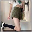 Denim Shorts Women High Waist Summer Solid All-match Hotsweet Loose Casual Rolled Edge Korean Style Chic Streetwear Ins Popular