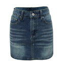 Vintage Denim Mini Skirts for Women Summer Fashion High Waist Straigth Short Faldas Casual Streetwear Classic Jean Skirt