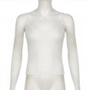 Sexy Spaghetti Strap Tank Tops Fashion Women White Solid Basic Sleeveless Y2K All-Match Crop Top Casual Streetwear Harajuku Tees