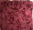 French Vintage Sexy Spaghetti Straps Flowers Short Dress Bungundy Black