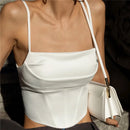 Spaghetti Strap Tank Top Sexy Backless Bandage Skinny Crop Tops 2023 Summer Elegant Lace Up Party Streetwear Women Camis