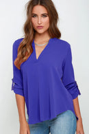 Women Tops Blouses Long Sleeve  V-Neck Chiffon Blouse office work Shirt