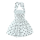 Vestido Feminino Branco com Poa e Halter - Sexy Costas Abertas Amarrão Evasê Elegante Festa Verão