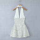 Vestido Feminino Branco com Renda Bordada e Halter - Sem Manga Costas Abertas Sexy Linha A Festa 2025