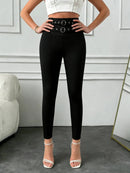Women's Black High Waist Skinny Pants Slim Fit Stretch Pants Spring Summer Elegant Fashion Slimming Casual Office Trousers