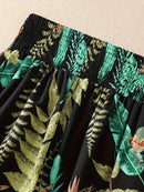 Floral Pants Spring and Summer Thin High Waist Slim Ice Silk Stretch Floral straight-leg Women's Pants