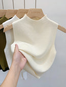 Women Knitted Tank Top Summer Fall Slim Sweater Short Sleeveless Solid Spring Autumn Sweaters Pullovers 2026