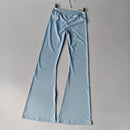 High Waist Pleated Wide Leg Pants for Women Autumn Cross Sexy Peach Hip Micro Flared Yoga Breathable Outdoor Fitness Trousers