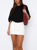 Womens Denim Short Skirts Jeans Straight High Waist Casual Sexy Girls Slim Mini Lovely Basic Vintage Students Streetwears