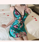 Vestido Feminino Floral com Decote V e Alças - Confortável Renda Costas Abertas Camisola Noite Casa
