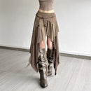 Pleated Stacked Women Skirts Classic Solid High Waist Straight Sheath Maxi Bottoms Female Elegant All-matched Streetwear