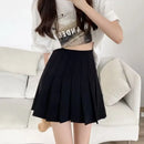 Women Pleated Skirt High Waist  A-Line Mini Skirt School Girl JK Uniform Skirt Skater Skirt Tennis Skirt White Plus Size