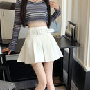 Pleated Mini Skirts Women High Waisted Aesthetic Preppy All-match Summer Kawaii Clothes Cute Korean Fashion Мини Юбки Girls Pure