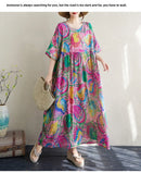 Boho Long Skirt Cotton Linen ort Sve round Ne fiti Flower plus Size Women Casual Summer Dr A-Line Skirt