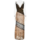Vestido Maxi Feminino com Estampa de Leopardo e Alças - Sexy See Through Sem Manga Costas Abertas Praia Clube
